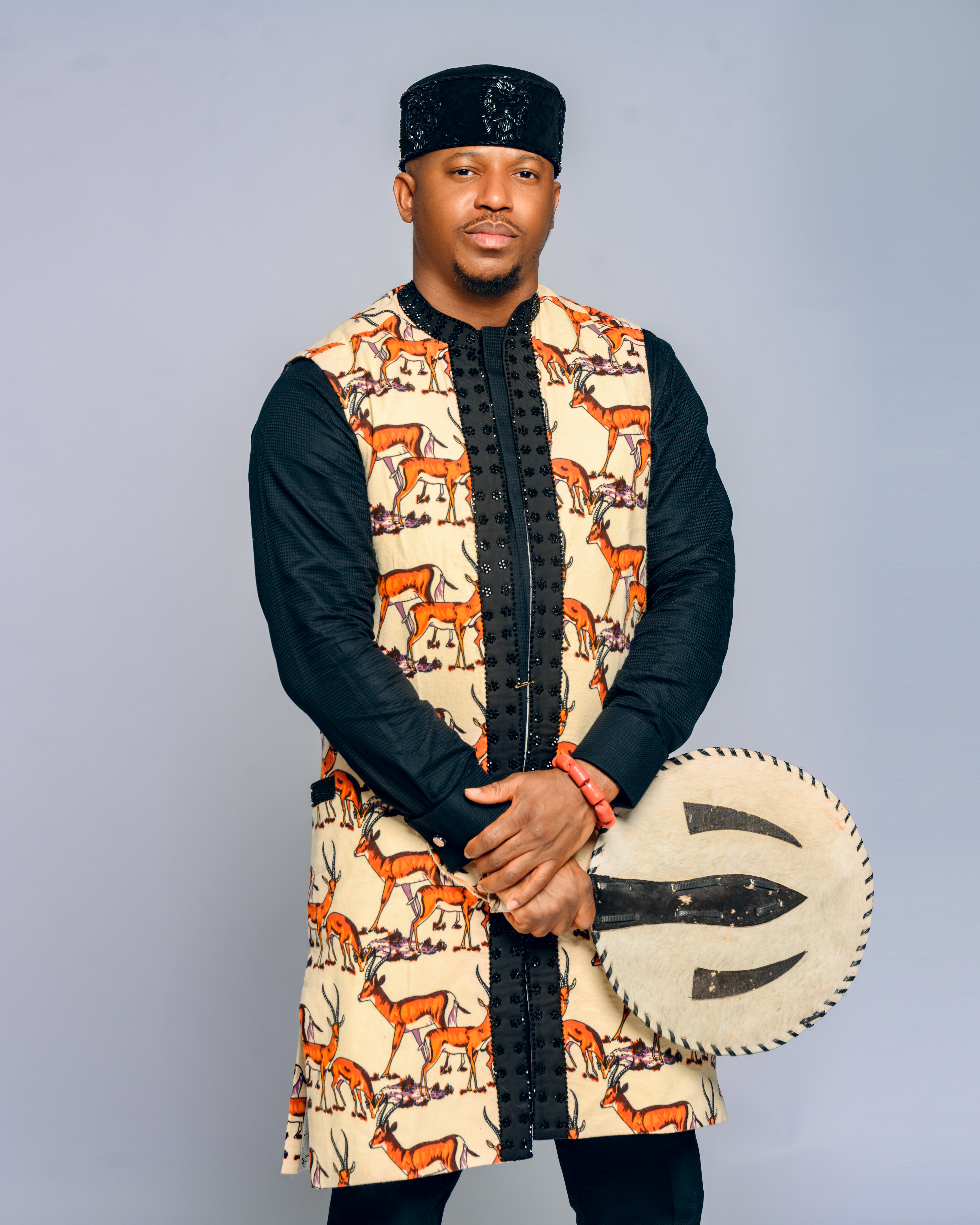 Cream Velvet Beaded Isiagu Kaftan Jacket