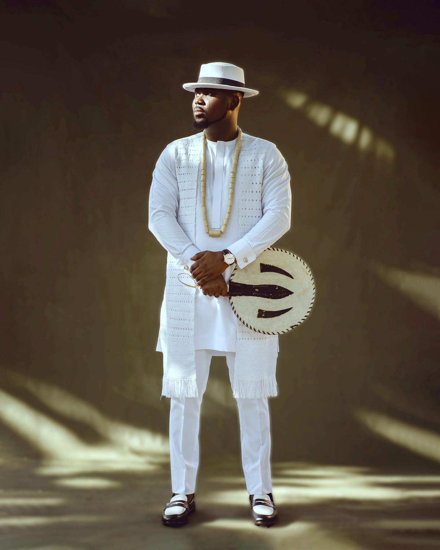 White Full Sleeve Native with Asooke Sash