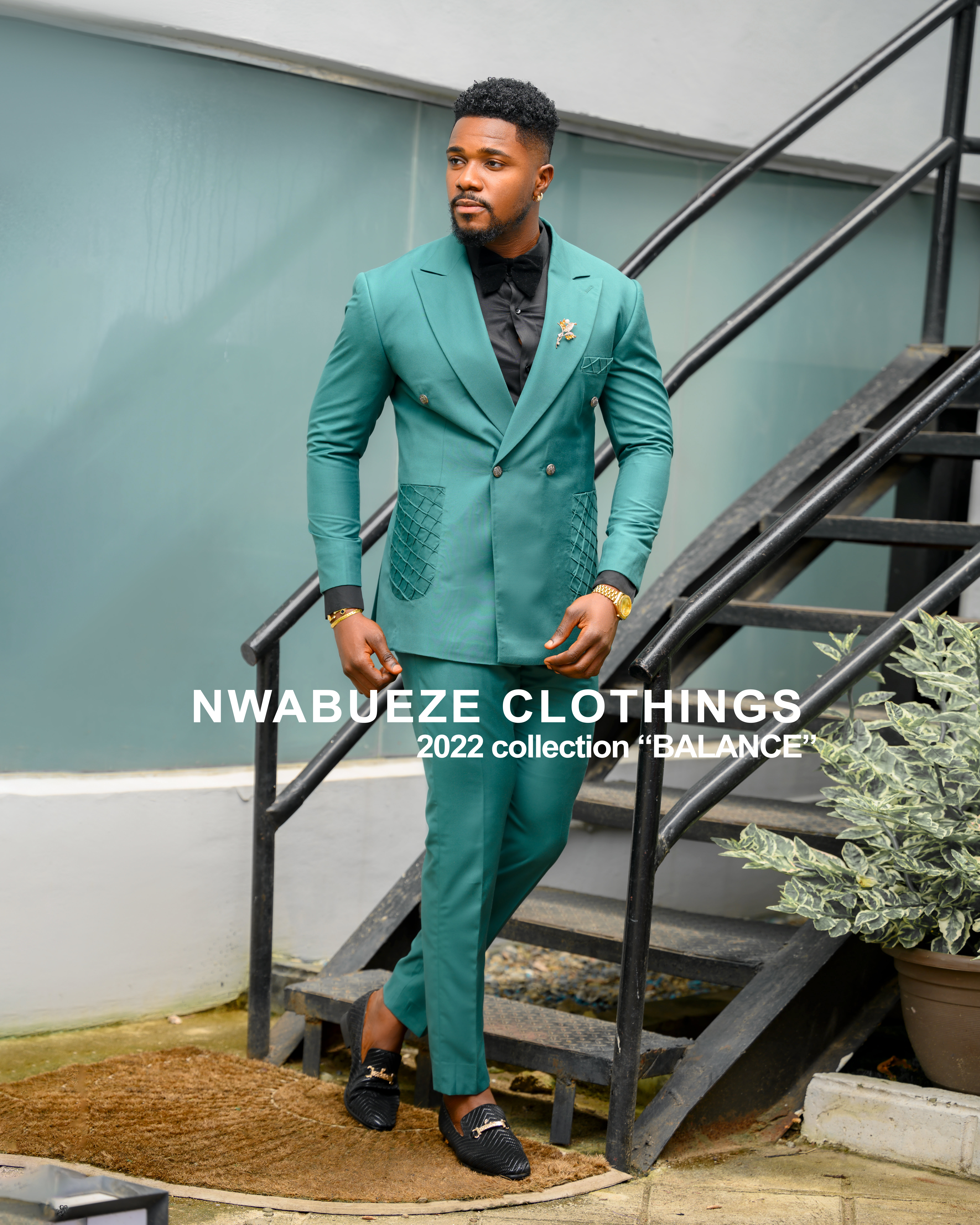 Double-Buttoned Emerald Green Suit