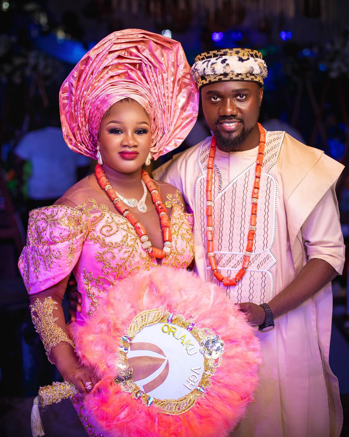 Pink 3-piece Grooms Agbada