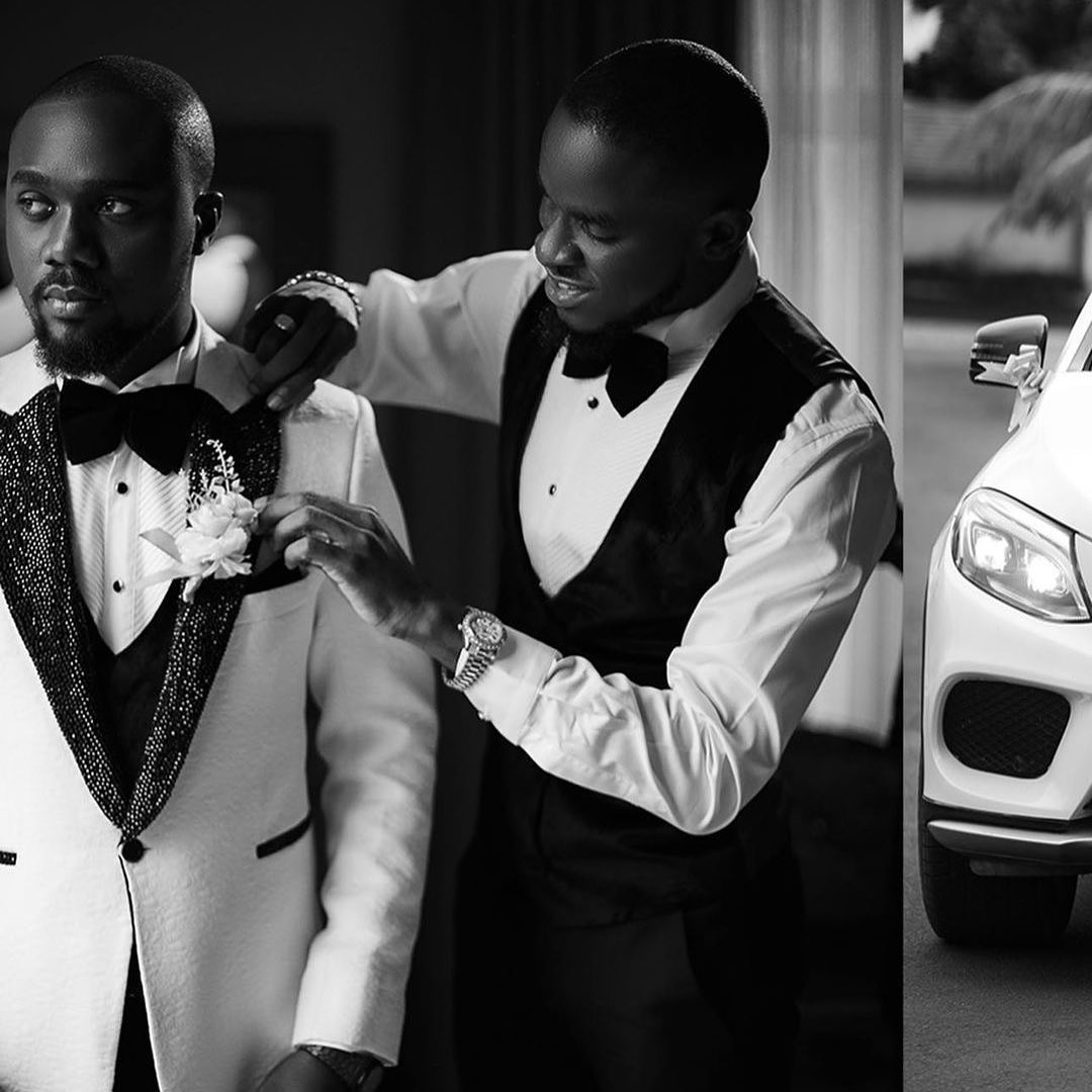 White Single-buttoned Grooms Suit with an Ivory Peak Diamond Stoned Lapel Tuxedo